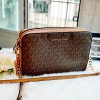 ราคา แท้ พร้อมส่งกระเป๋าสะพายข้าง MK Michael Kors Jet Set Large EW Crossbody/acorn (2625219515)