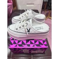 ราคา Playboy รองเท้าผ้าใบเปิดส้น สูง 2.5 นิ้ว ไซส์ 36 (28121860464)