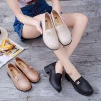ราคา รองเท้าคัชชูหนังนิ่มหัวมน ส้นตึก สูง3-5 cm 2507 (26868305197)