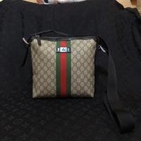 ราคา Gucci Messenger Crossbody มือสองสภาพใหม่หนังแคนวาสของแท้ (6402567693)