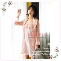 ราคา ส่งจากไทย SP088 ชุดนอนกระโปรง สีชมพู สวยหวาน สไตล์คุณหนู มาพร้อม เสื้อคลุมชุดนอน คอปกผ้าลูไม้สวยไฮโซ หรู หรา อย่างดี (28553554964)