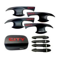 ราคา เบ้ารองมือเปิด+ครอบมือจับ+ฝาถัง city ปี 2020 สีดำด้านโลโก้แดง(มือจับธรรมดา) (7920393743)