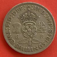 ราคา เหรียญอังกฤษ United Kingdom 2 shillings ปี 1948 เหรียญ​ต่างประเทศ (20865194328)