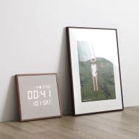 ราคา Mooas Wooden Frame Black Nightlights / LED Wall Clock: นาฬิกาติดผนังพร้อมไฟ LED (43752597937)