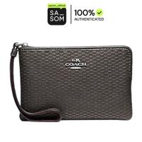 ราคา Coach Corner Zip Wristlet In Legacy Jacquard With Silver Color Hardware Gray Black | ของแท้ ตรวจสอบโดย SASOM (42323388793)