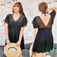 ราคา BikiniTime (XL-2XL) SB30 ชุดว่ายน้ำแฟชั่นสาวอวบ เดรสวันพีซ ด้านในมีกางเกง บิกินี่ สาวอ้วน สาวบิ๊กไซส์ (2139381399)