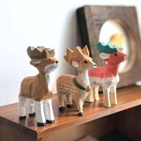 ราคา กวางเรนเดียร์ไม้แกะสลักมือ น่ารักน่ากอด เหมาะเป็นของแต่งโต๊ะ (45302418482)