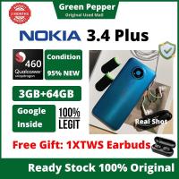 ราคา สมาร์ทโฟน Nokia 3.4 3GB+64GB 4000 mAh 4G ใหม่ 95% (26471464190)