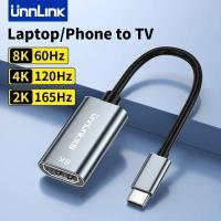 ราคา Unnlink 8K อะแดปเตอร์ USB C เป็น HDMI 4K 120Hz/2K 165Hz ประเภท C Thunderbolt 4 ถึง HDMI Converter Hub สําหรับแล็ปท็อปพีซีโทรศัพท์ไปยังจอภาพทีวี (43924954003)