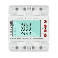 ราคา อีโม❤️สําหรับ TUYA WiFi Digital 3-Phase LCD มิเตอร์ไฟฟ้า Over/Under Voltage Protector (42266196491)