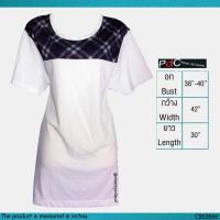 ราคา USED PDC - White Gray Plaid T-Shirt | เสื้อยืดสีขาว สีเทา เสื้อตัวยาว ลายสก็อต แขนสั้น คอกลม สาวอวบ แท้ มือสอง (2320473386)