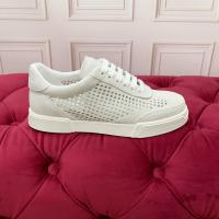 ราคา Dolce Gabbana Mens Fashion Leather Hollow Casual All-Match Sports รองเท้าผ้าใบรองเท้าสีขาว (50301706776)