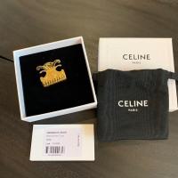 ราคา [BU230108151] Celine / Triomphe Medium Hair Claw in Brass (22220530149)