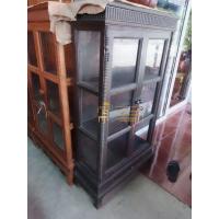 ราคา ตู้โชว์ไม้สัก สีโอ็คดำบานกระจกปิด-เปิด (23076634741)