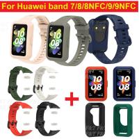 ราคา Compatible For เคส + สาย Huawei band 10 Strap Silicone Huawei band 9 เคส Huawei band 7 , Honor band 6 , Huawei band 9 Case Protective Cover Huawei band Accessory (17575213995)