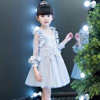 ราคา Gd30295 พร้อมส่งชุดเดรสออกงานเด็กสีเทาแขนยาวแบบซีทรู (5309520779)