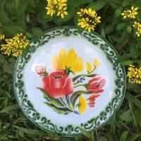 ราคา ถาด โบราณ 30 ซม. ถาดใส่อาหาร ถาดเคลือบ โบราณ วินเทจ ย้อนยุคถาด กลม ลายดอกไม้ ถาดใส่ของ ถาดวางของ ขันโตก (9617601628)