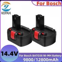 ราคา 12.8Ah 14.4V สำหรับ Bosch BAT038 32614，BAT038，BAT040，BAT140, PSR 14.4VE-2 GDS 14.4 V, 35614,BAT041 แ (46001261163)