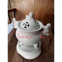 ราคา โถโบราณทรงกำยานเคลือบขาว ของเก่าสะสม (9228492394)