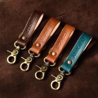 ราคา พวงกุญแจ หนังแท้ (มีตัวคล้อง) หนังฟอกฝาด ตอกชื่อ ฟรี Handmade 100% (954849659)