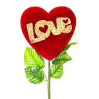 ราคา หัวใจกากเพรช LOVE หัวใจกำมะหยี่ ของขวัญวาเลนไทน์ ช่อกุหลาบดอกเดี่ยว (14850528537)