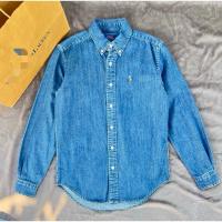 ราคา ♞,♘Polo Ralph Lauren Long Sleeve Slim Fit Denim Shirt XSB (28486751514)
