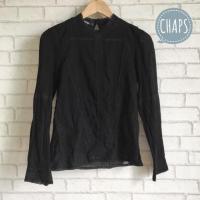 ราคา เสื้อแขนยาวสีดำ CHAPS คอกลม แขนลูกไม้ มือสอง มือ2 (455315510)