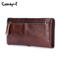 ราคา กระเป๋าสตางค์ หนังแท้ 100% ใบยาว ทรงคลัทช์ สไตล์วินเทจ สําหรับผู้ชาย (21583404636)