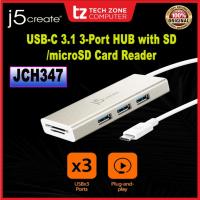 ราคา J5CREATE JCD347 USB-C 3.1 ฮับ 3 พอร์ตพร้อมเครื่องอ่านการ์ด SD /microSD (42422872020)
