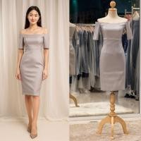 ราคา ชุดราตรีสั้น PK023 ชุดแซก ชุดราตรีสีเทาเงิน เรียบหรูเหมาะใส่ออกงานกลางคืน งานคอกเทล (22987911262)