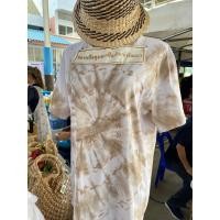 ราคา เสื้อมัดย้อม น้ำยางกล้วย เพ้นท์น้ำยางกล้วย เสื้อยืดคอกลม กระเป๋าผ้าเขียนด้วยน้ำยางกล้วย (24865502505)