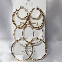 ราคา งานแท้!พร้อมส่งจากไทย! ต่างหูห่วง 3คู่ FOREVER 21 สีทอง เท่ๆ คูลๆ (43662427702)