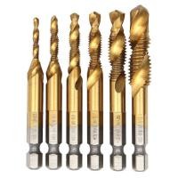 ราคา KHUN.DU ดอกสว่านต๊าปเกลียว 6 ชิ้น HSS ชุบไทเทเนียม ดอกต๊าปเกลียวหัวสว่าน ดอกเจาะต๊าปเกลียว ดอกต๊าปเกลียว (25339487927)