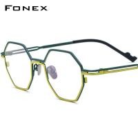 ราคา FONEX แว่น ทรงหลายเหลี่ยมทรงกลมสไตล์วินเทจสำหรับ (24931789837)