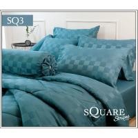 ราคา ลิขสิทธิ์แท้%SQ3 : STAMP SQUARE สีพื้น ลายตารางสี่เหลี่ยม ชุดเครื่องนอนแสตมป์ ชุดผ้าปูที่นอน 3.5 ,5, 6 ฟุต, ผ้านวม​ (25908091241)