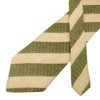 ราคา เนคไท Givenchy Linen Silk Green Beige Stripe Italy เนคไทแบรนด์เนม ของแท้ (42760635480)