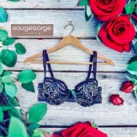 ราคา Rouge Gorge(รูจ จอร์จ)Braแบรนด์ดังฝรั่งเศสเสื้อชั้นในลูกไม้ซีทรูงานปักละเอียดสีน้ำเงินลายดอกSexy มาก75E 80E 75C 85E 90E (23831174645)
