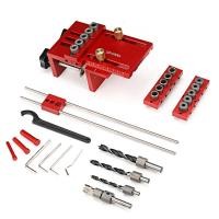 ราคา 3 in 1 Adjustable Woodworking Doweling Jig Kit Pocket Hole Jig Drilling Guide Locator For Furniture (52202974978)