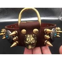 ราคา ปลอกคอหนัง ปลอกคอสุนัข ปลอกคอหมาใหญ่ ปลอกคอพิทบลู-บลูลี่ ปลอกคอสุนัขหนังแท้มีหมุดพร้อมส่ง Leather dog collar (12735687582)
