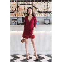 ราคา พร้อมส่ง ❗️ชุดขนนก ชุดแดง เดรสแดงแต่งขนนก ชุดออกงานสีแดง เดรสแดงออกงาน ชุดงานแต่ง ชุดแดง งานป้าย (4759428410)