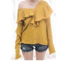 ราคา เสื้อเปิดไหล่ สีเหลือง มือ 2 (2243539773)