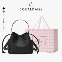 ราคา CORALDAISY 2025 แบบใหม่ กระเป๋าสะพายข้างแบบมีเชือก กระเป๋าสะพายไหล่สายยาว กระเป๋าทรงถังสีเรียบหรู (54252077526)