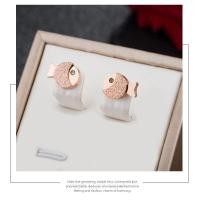 ราคา ต่างหู ปลาทองตาเพชร สีโรสโกลด์ วัสดุ stainless steel (22064004076)