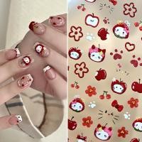 ราคา นูนสติ๊กเกอร์แต่งเล็บร้อนขายสีเขียวแอปเปิ้ลเคทีแมวดอกไม้ขนาดเล็กสีแดงแอปเปิ้ลสวัสดีคิตตี้ทําเล็บมือวุ้นสติ๊กเกอร์เครื่องประดั (41875516333)