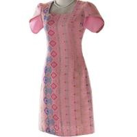 ราคา ชุดผ้าไทย ชุดลายไทย ชุดออกงาน ชุดผ้าไหมงานตัด ผ้าไหมสีชมพู (25154316137)