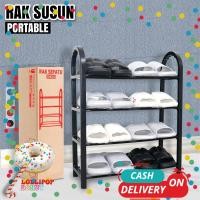 ราคา ชั้นวางรองเท้าและรองเท้าแตะพลาสติก 4 ชั้น / ชั้นวางรองเท้าแบบพกพา ค807 (44425415991)