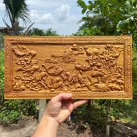 ราคา ปลาแกะสลัก ไม้สักแท้ ขนาด 20x40 CM (23700487591)