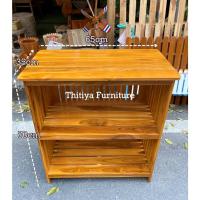 ราคา ชั้นวางของอเนกประสงค์ ไม้สักแท้ 3 ชั้น ชั้นวางของในครัว ชั้นเข้ามุม ชั้นวางของไม้สัก (4364696892)