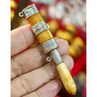 ราคา เครื่องรางแกะสลักของเก่าของสะสมโบราณ ติดซุ้มเงินและนาคเก่า ตรงตามรูป (15114563881)