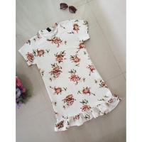 ราคา #เดรส #เดรสชายระบาย #เดรสลายดอก #เดรสแขนสั้น #ลายดอก #ระบาย #สีขาว (24429161513)